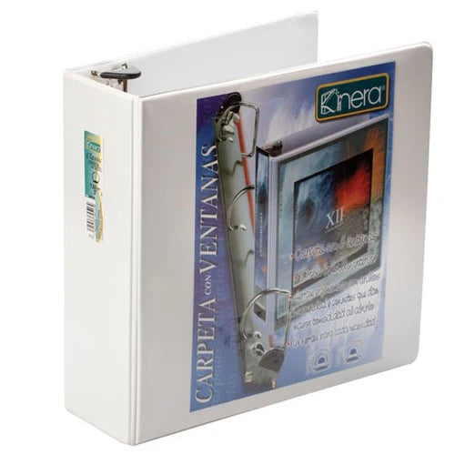 CARPETA KINERA VINIL ARO "O" 4" BLANCA C/8