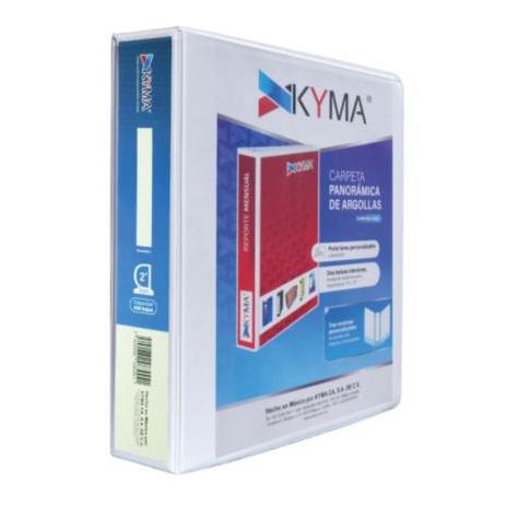 Carpeta Panorámica Kyma de Vinil Tamaño Carta 2" Aro en "D" Blanca