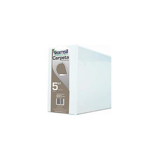 Samsill Carpeta de Vinil con Arillo D, 5'', Paquete de 8 Piezas, Tamaño Carta, Blanco