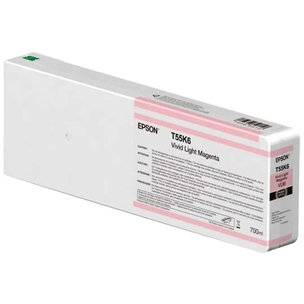 Cartucho de Tinta Epson UltraChrome HD T55KA00 Color Magenta Claro Contenido 700ml Compatible con SureColor SC-P7000 STD SureColor SC-P8000 STD