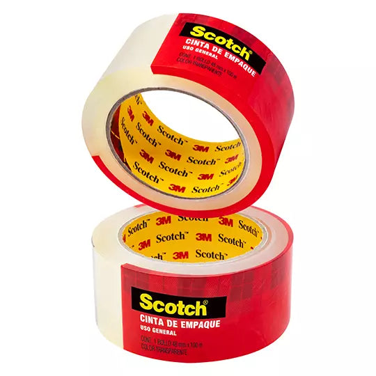 Cinta de empaque Mod 301t transparente Scotch 3M 48x100 1 pieza