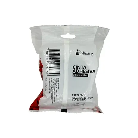 Cinta Adhesiva Nextep Corte Facil 24mm x 33mts Bolsa c/2 Piezas