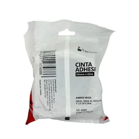 Cinta Adhesiva Nextep Corte Facil 24mm x 65mts Bolsa c/2 Piezas