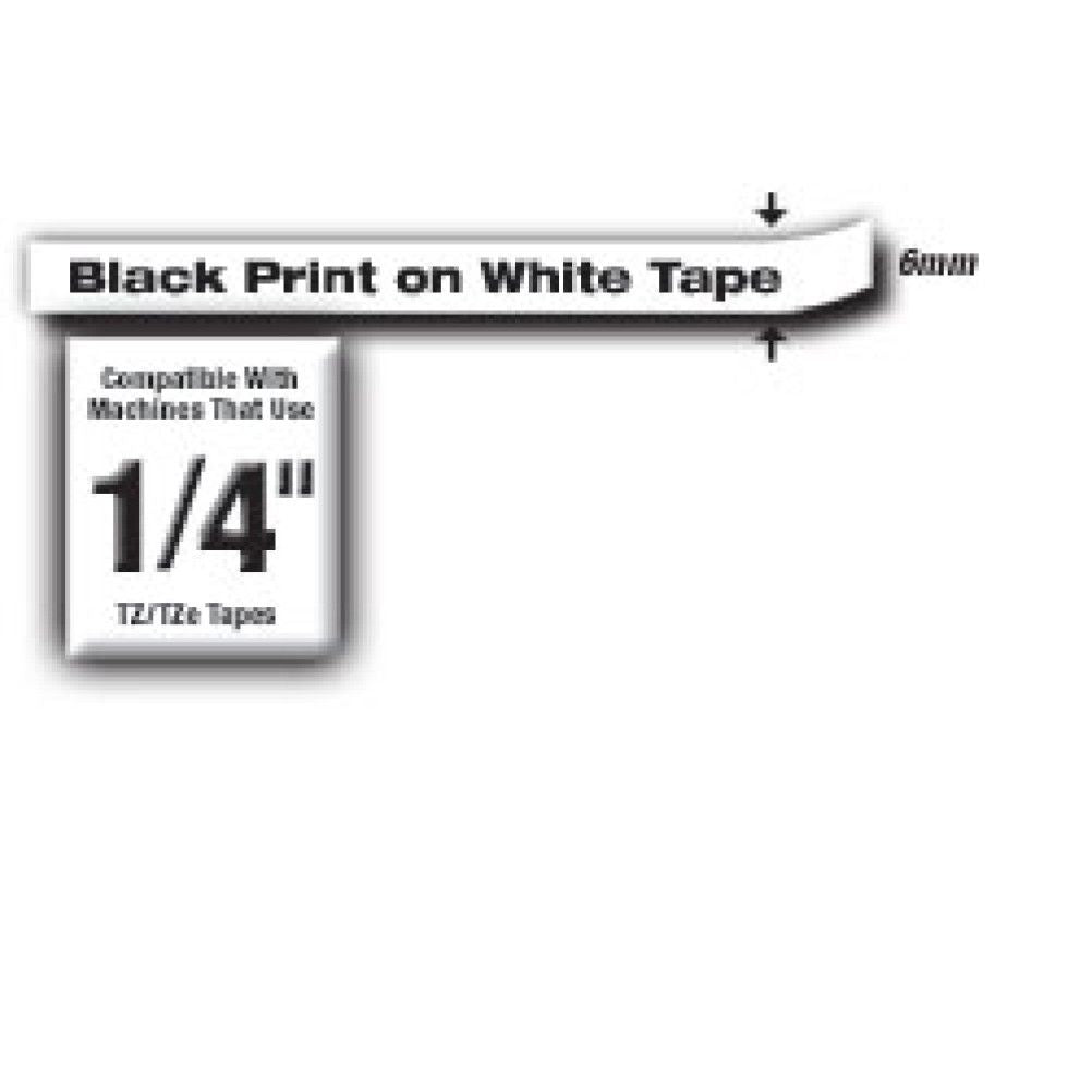 Cinta para Impresora de Etiquetas Brother TZe211 TZe Transferencia Térmica Negro sobre Blanco