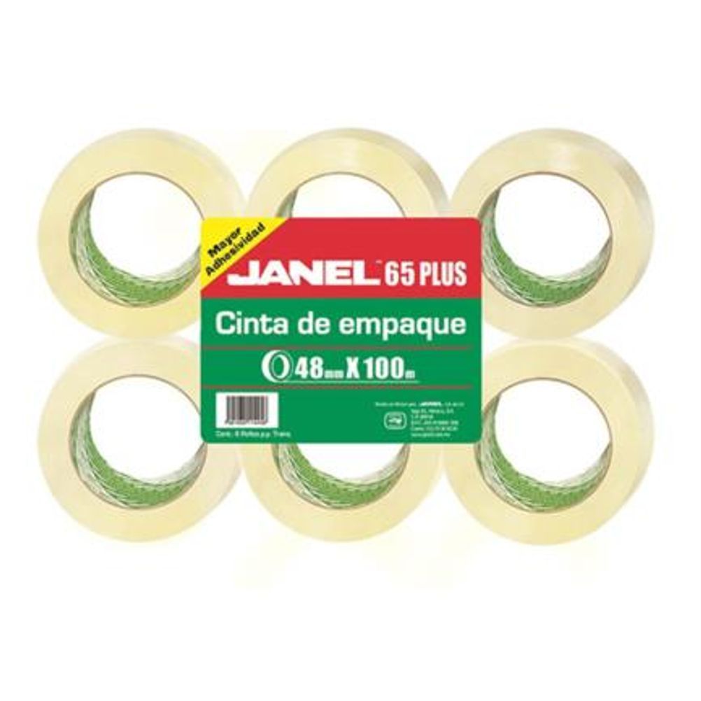 Cinta de Empaque Janel  (0,48x100m) Transparente 6 Pieza(s)