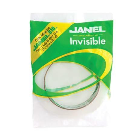 Cinta Adhesiva Janel Invisible 810 (18mmx33m) en Bolsa Acrílico Base Agua Polipropileno Transparente