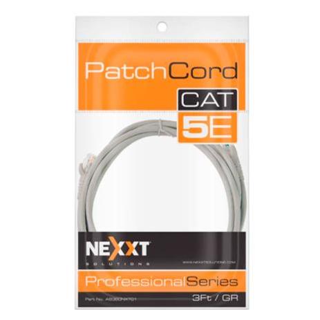 Cable de Conexión Red Nexxt Solutions Cat5e 90cm UTP Multifilar con Revestimiento Tipo CM Color Gris