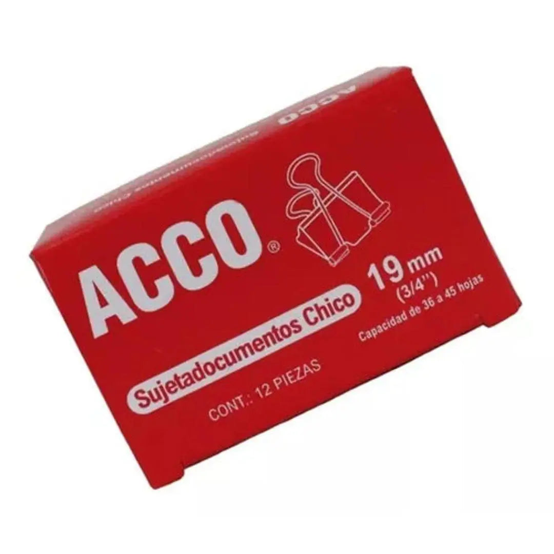 Clip Sujeta Documentos Acco Chico 19 Mm Caja Con 12 Piezas