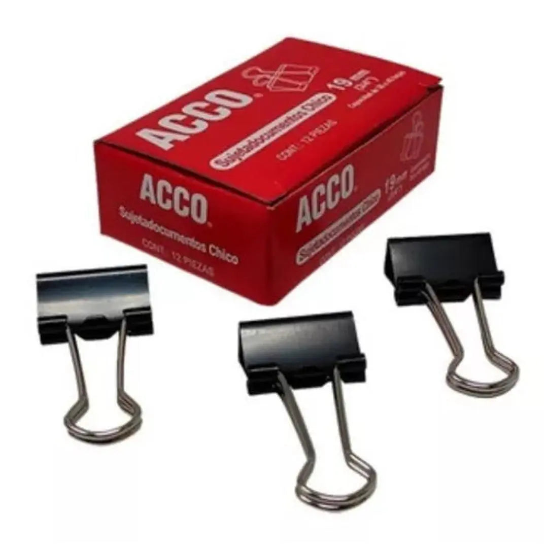 Clip Sujeta Documentos Acco Chico 19 Mm Caja Con 12 Piezas