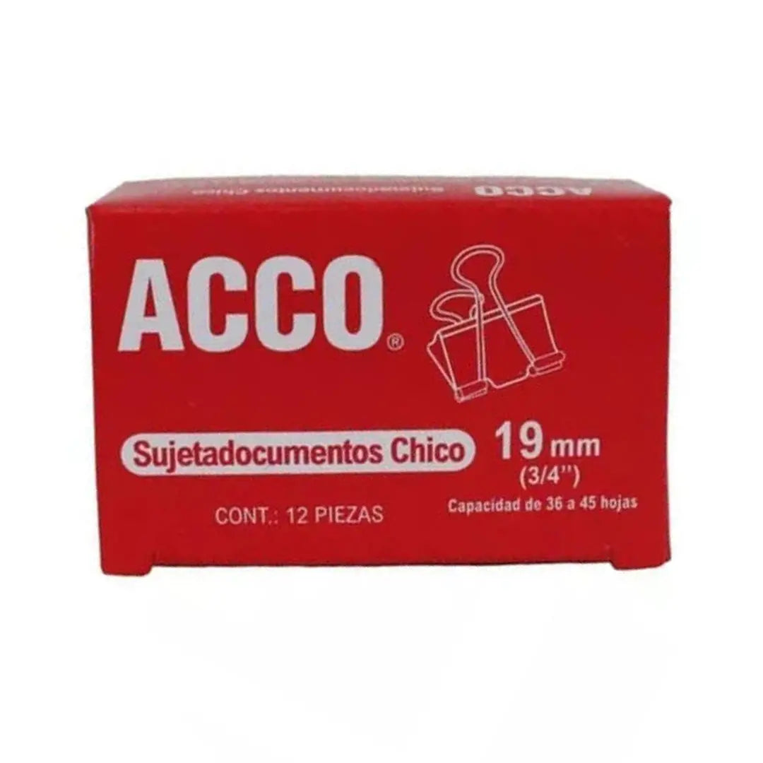 Clip Sujeta Documentos Acco Chico 19 Mm Caja Con 12 Piezas