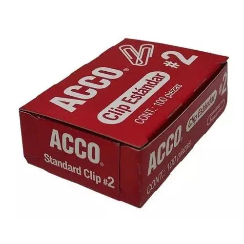 Clip Gótico No. 2 Acco 27.5 Mm 10 Cajas Con 100 Clips C/u
