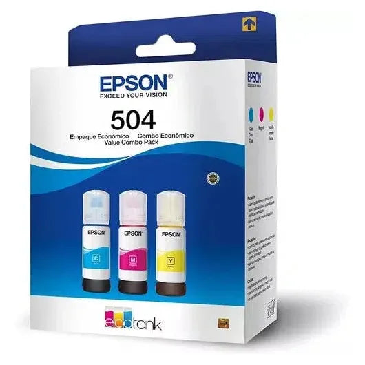 Kit 3 Tintas para Impresora Epson T504 Ecotank Tinta Continua L4150 L4160