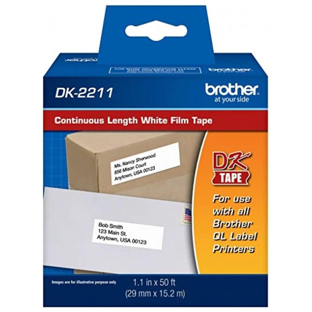 CINTA BROTHER DK2211 NEGRO SOBRE BLANCO, 29MM X 15M