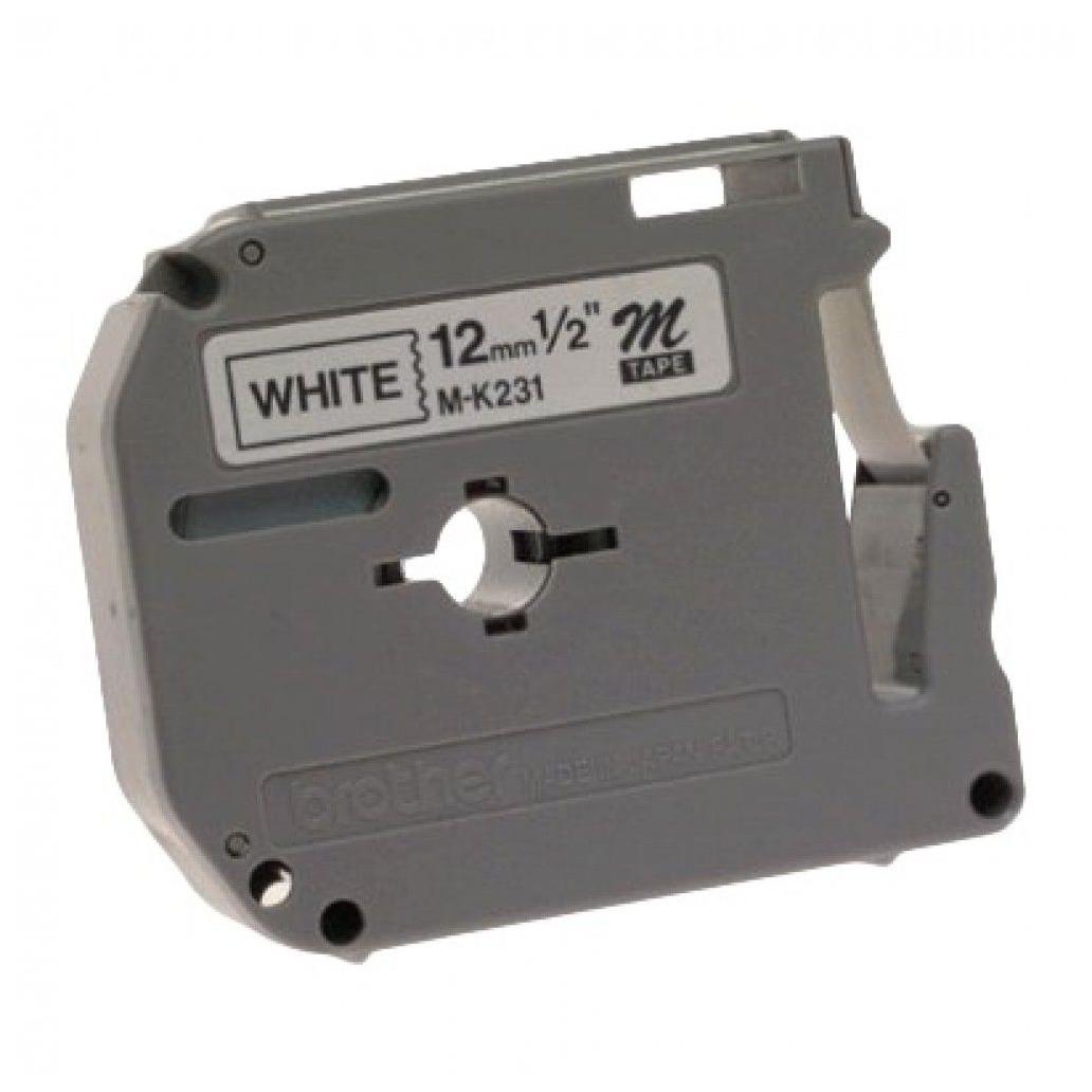 CINTA BROTHER M231 NEGRO SOBRE BLANCO, 12MM X 8M