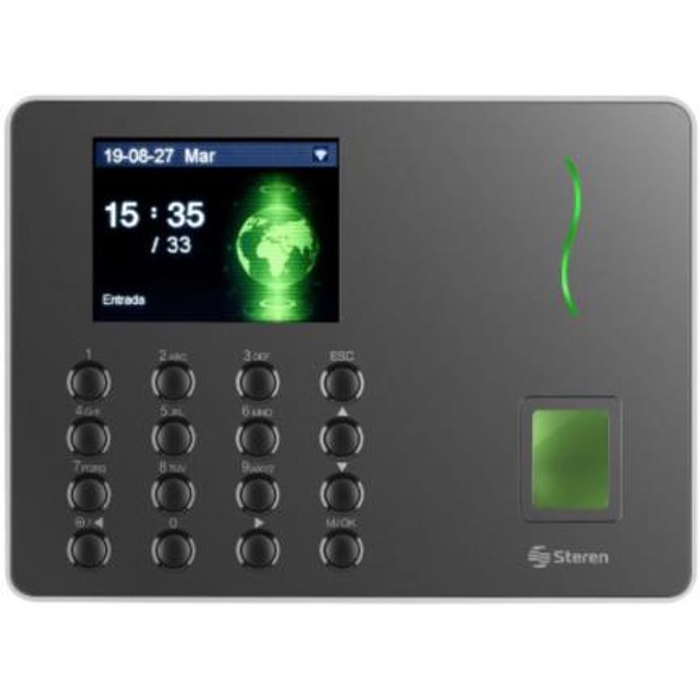 Control de Acceso y Asistencia Biométrico Steren CLK-960 (2.8") LCD 1000 Huellas/Contraseñas Color Negro