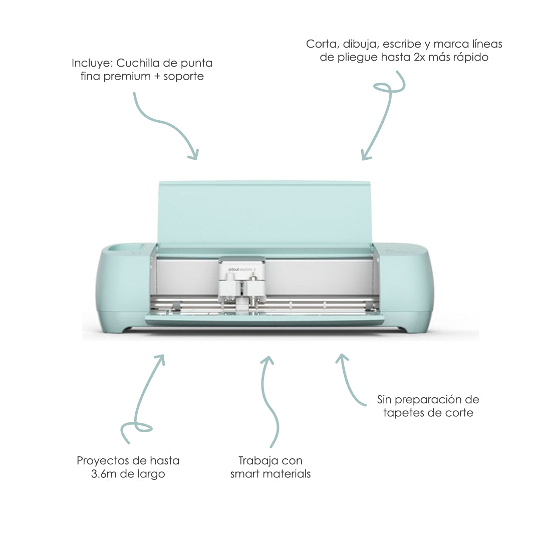 Plotter De Corte Inteligente Cricut Explore 3 Color Menta