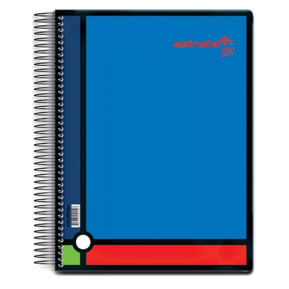 Cuaderno Estrella 684 con Espiral Tipo Profesional Pasta Gruesa Papel Bond Color Azul 200 Hoja(s)