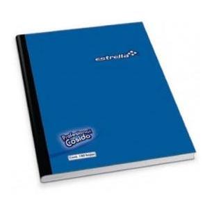 Estrella Cuaderno Profesional Cosido de Cuadro Grande 7mm, 100 Hojas, Azul