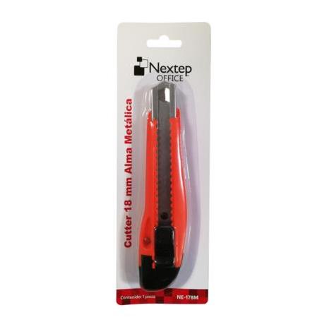 Cutter Plástico Nextep Grande Navaja 18mm Alma de Metal