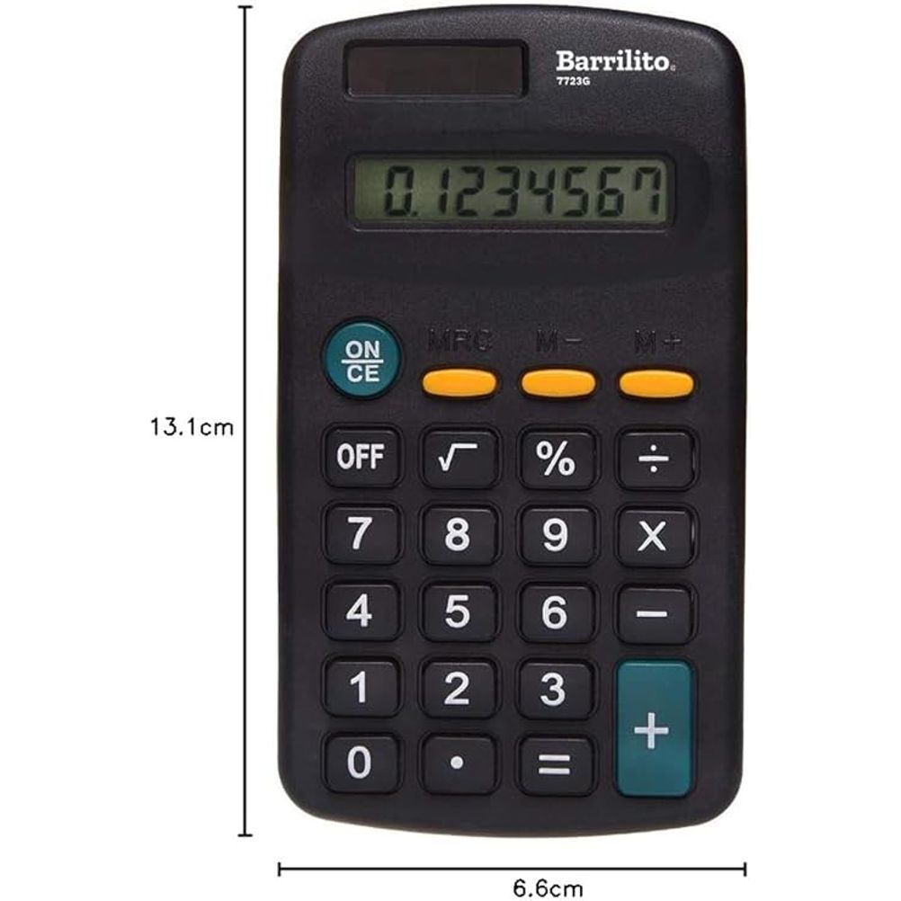 Barrilito Calculadora de Bolsillo de 8 Dígitos. 7723G