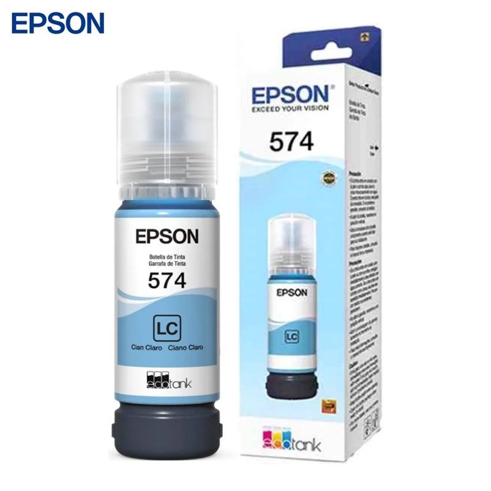 Tinta Epson T574 Color Cian Claro Compatible con EcoTank L8050 L18050