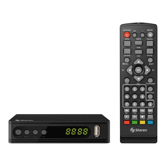 Descodificador para Televisor Steren 208-900 NTSC Full HD HDMI,RCA Negro