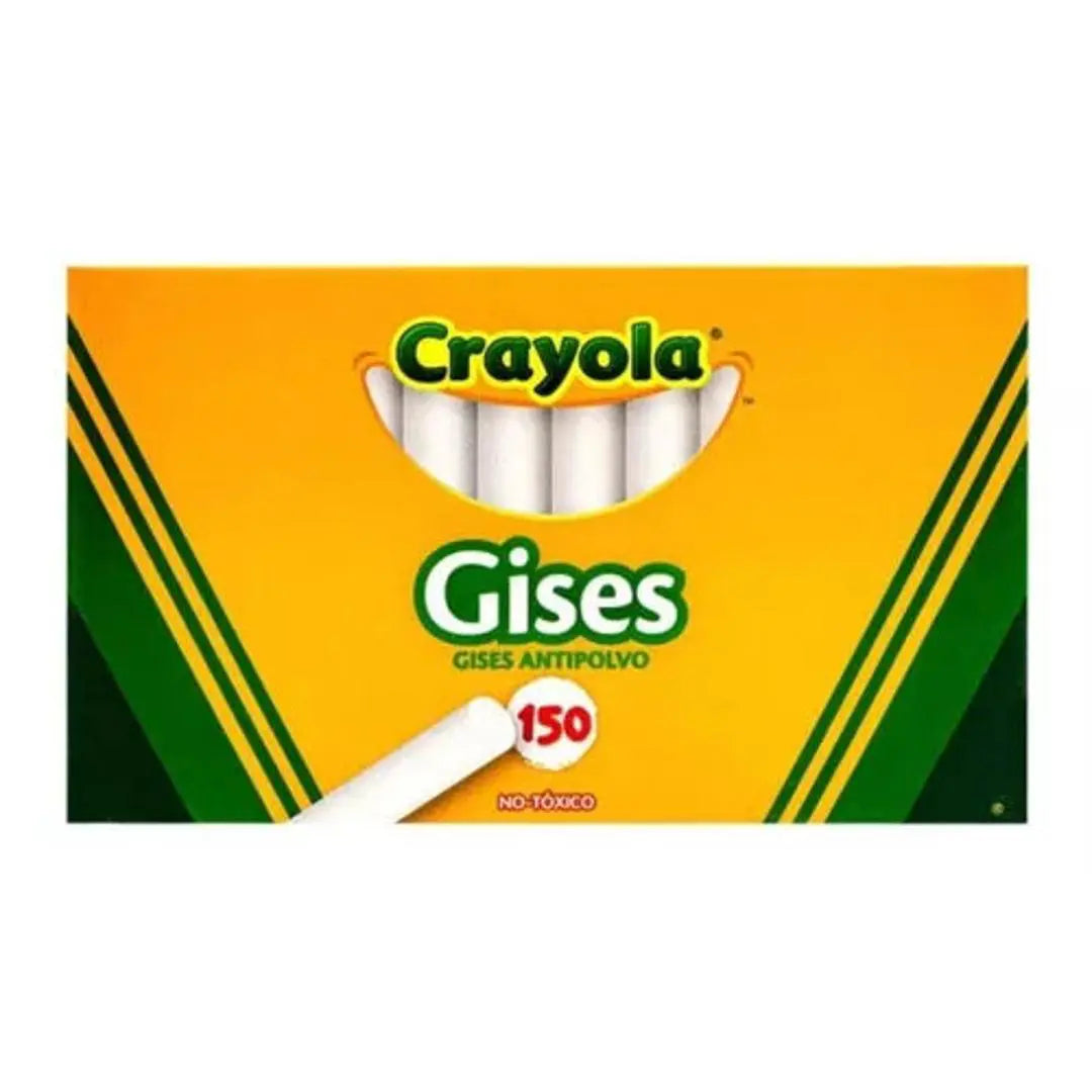 Gises Blancos Crayola Antipolvo Anti Polvo Caja Con 150 Pzs