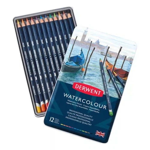 Lápices De Colores Acuarelables Derwent Watercolour 12 Pzs