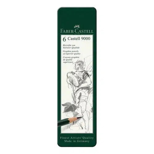 Lápices De Grafito Castell 9000 Faber Castell Estuche 6 Pz