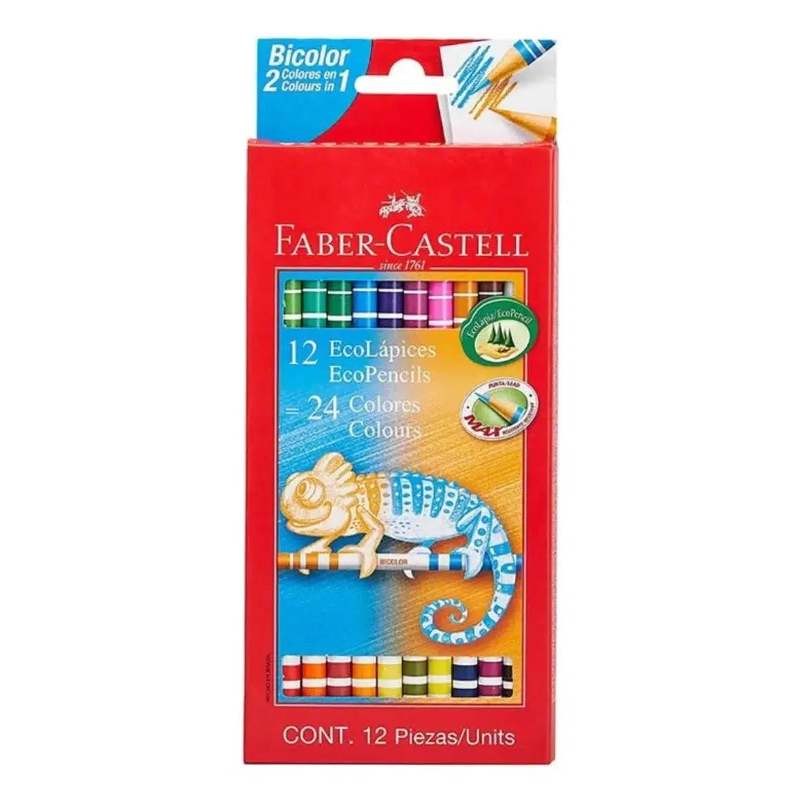 Faber Castell Lápices De Colores 12 Doble Punta 24 Colores