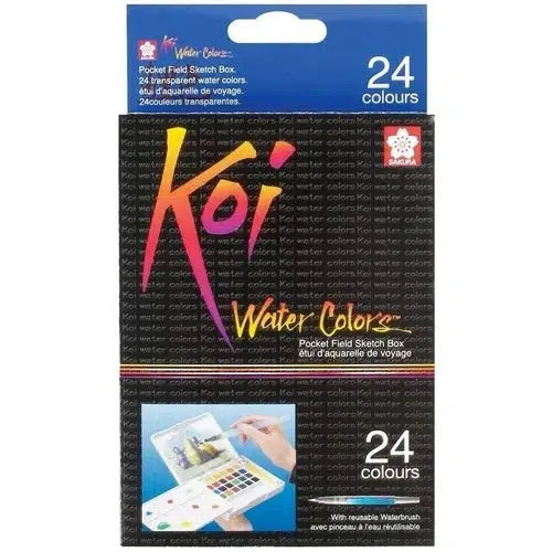 Acuarelas Sakura Koi 24 Pastillas Y Pincel Agua Estuche Arte