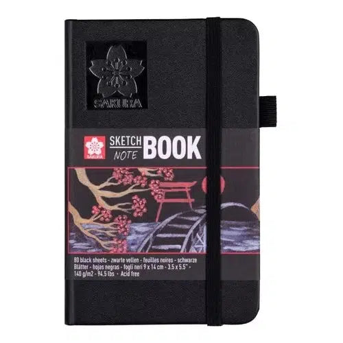 Libreta Sakura Sketch Book Hoja Negra 9 X 14 Cm 140 G 80 Hjs