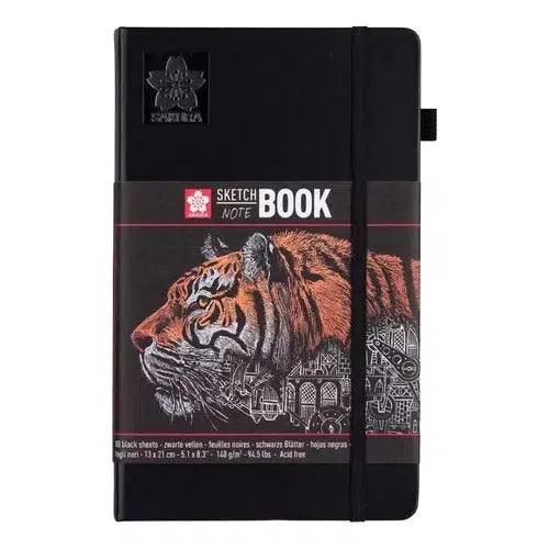Libreta Sakura Sketch Book Hoja Negra 13 X 21 Cm 140g 80 Hjs