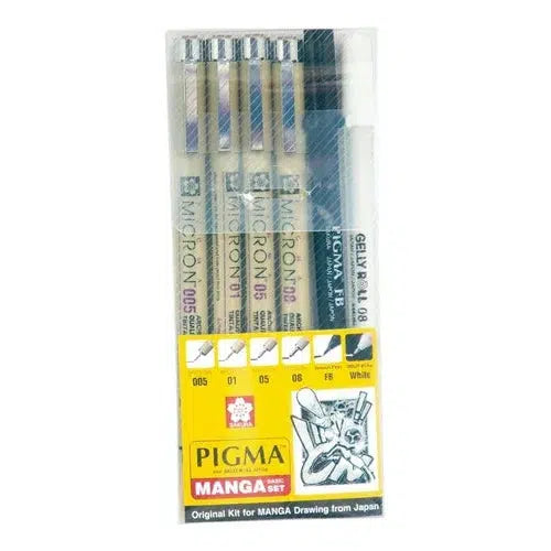 Kit Estilógrafo Pigma Micron Manga Puntas Diferentes 6 Pzs
