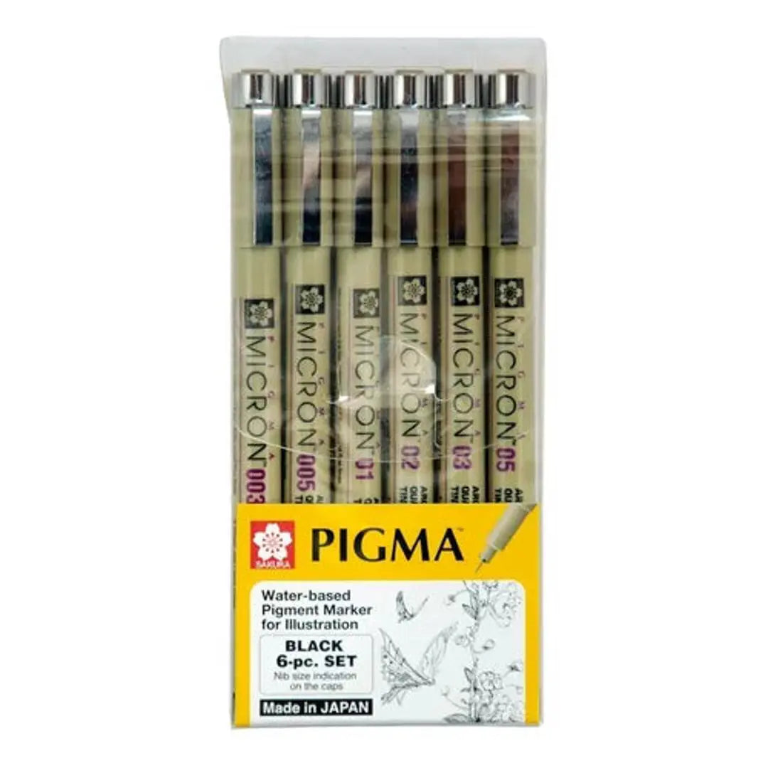 Kit Estilógrafo Pigma Micron Tinta Puntas Diferentes 6 Pzs