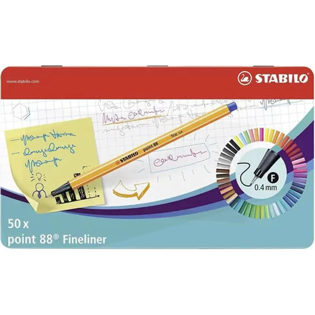 Rotulador Stabilo Point 88 0.4 Mm Estuche Metálico 50 Piezas