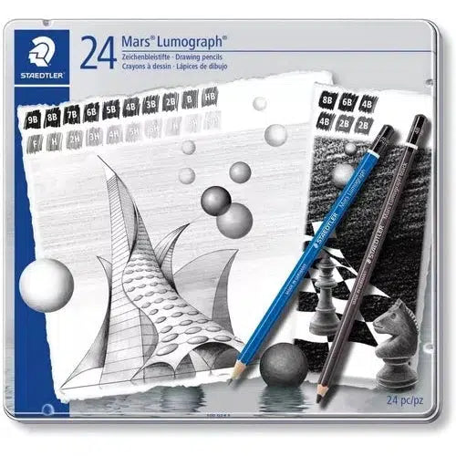 Lápices Para Diseño Mars Lumograph Staedtler Estuche 24 Pzs