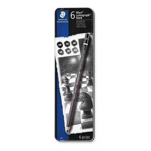 Lápices Para Dibujo Mars Lumograph Black Staedtler Est. 6 Pz