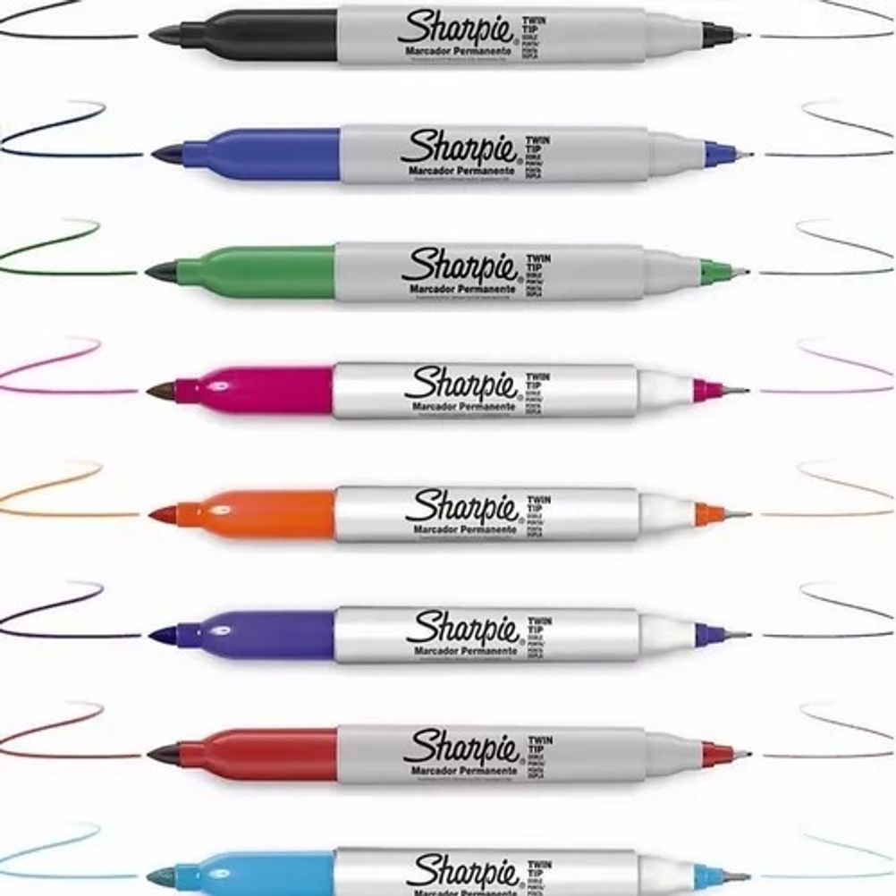 Plumones Sharpie Twin Tip Punta Doble Colores Surtidos 12 Piezas.