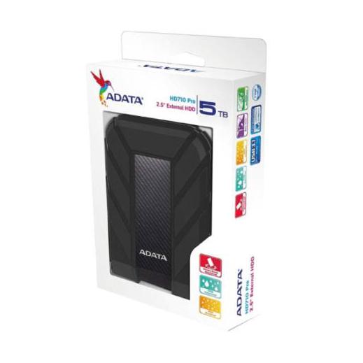 Disco Duro Externo Adata HD710 Pro 2.5", 5TB, USB 3.1, Negro, A Prueba de Agua, Polvo y Golpes - para Mac/PC