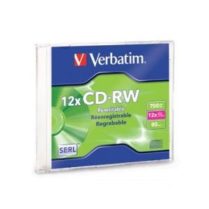Verbatim Disco Virgen para CD, CD-RW, 12x, 1 Disco (95161)