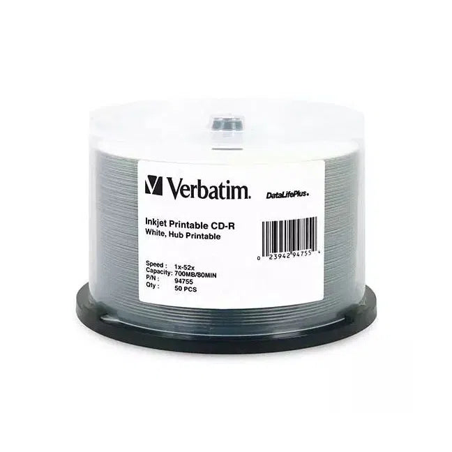 Verbatim Discos Virgenes para CD, CD-R, 52x, 50 Discos (94755)