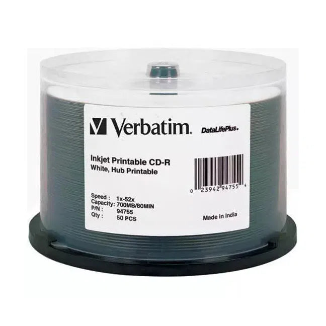 Verbatim Discos Virgenes para CD, CD-R, 52x, 50 Discos (94755)