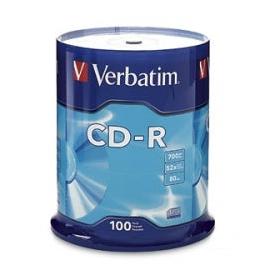 Verbatim Torre de Discos Virgenes para CD, CD-R, 52x, 100 Piezas