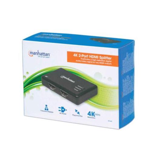 Manhattan Divisor de Video HDMI, 2x HDMI, Negro