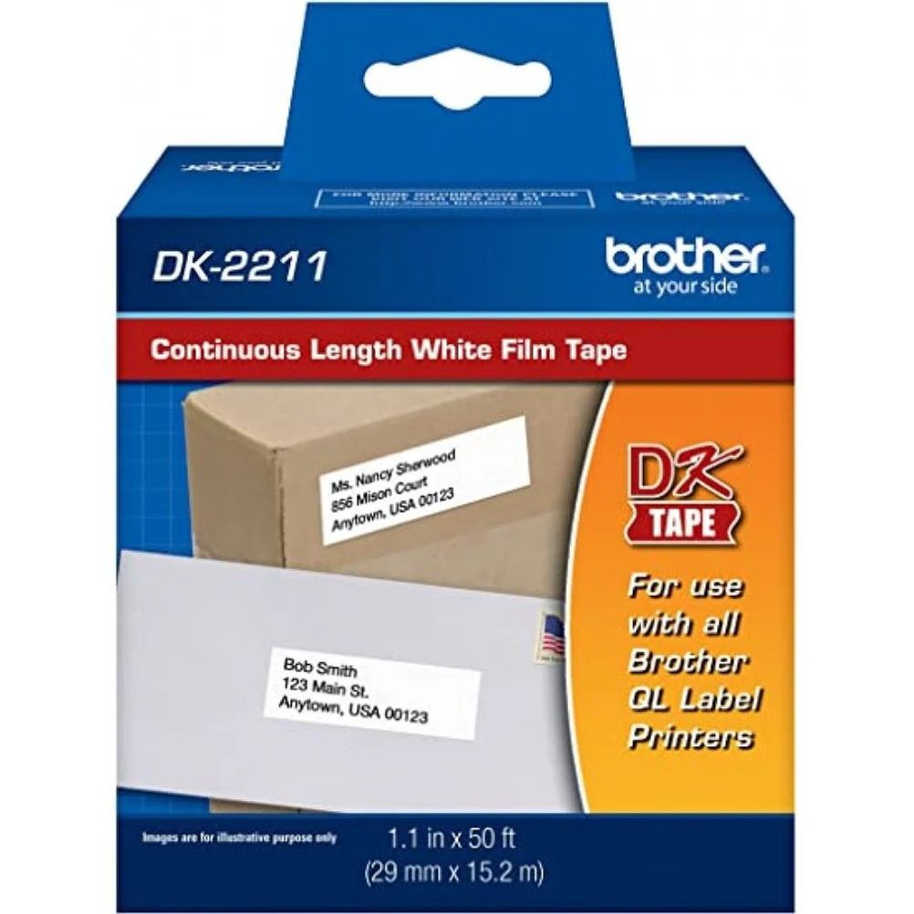 CINTA BROTHER DK2211 NEGRO SOBRE BLANCO, 29MM X 15M