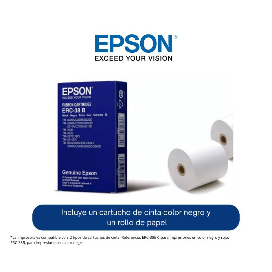 Epson TM-U220D, Impresora de Tickets, Negro - incluye Fuente de Poder, sin Cables