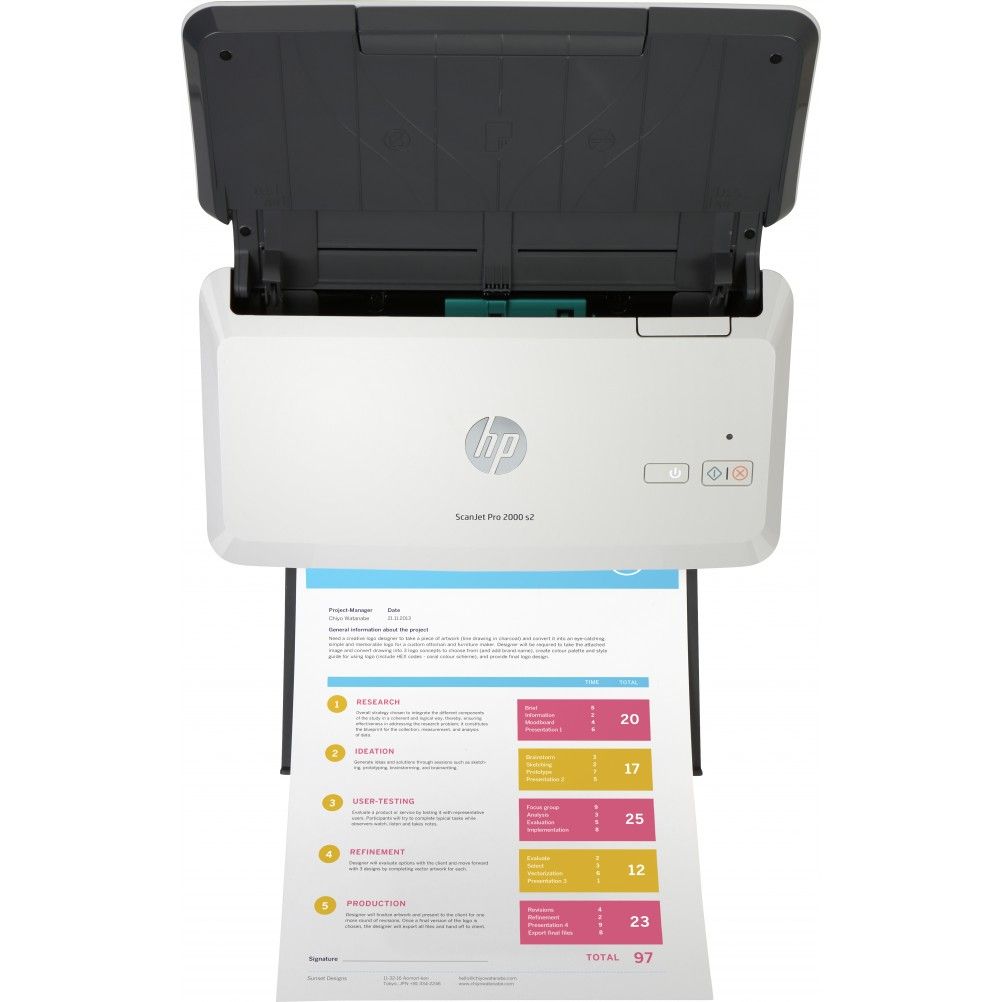 Escáner HP Scanjet Pro 2000 S2, 600 X 600Dpi, Escáner Color, Escaneado Dúiplex, Usb, Negro/Blanco 6Fw06A
