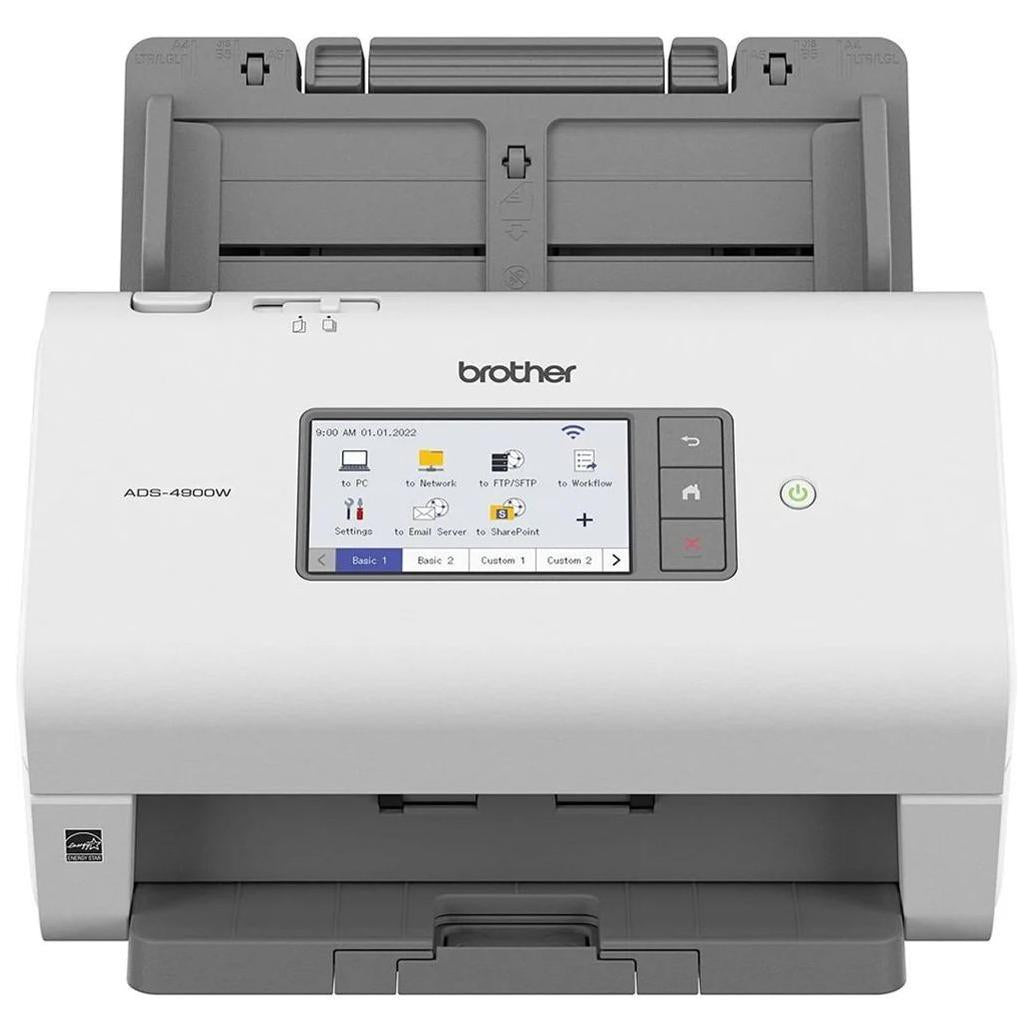Escáner Brother ADS-4900W Resolución 1200 x 1200 DPI Dúplex Alámbrico USB 3.0 LED Ciclo de Trabajo 8000 Página(s) Negro, Blanco