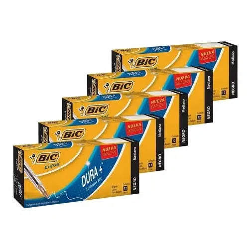 Kit Plumas Lapiceros Bic Dura+ Punto Mediano 1 Mm 60 Piezas